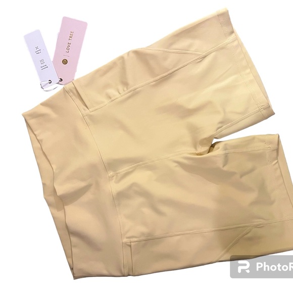 Love Tree High Waisted Bike Shorts Yellow Size Large - Picture 1 of 2